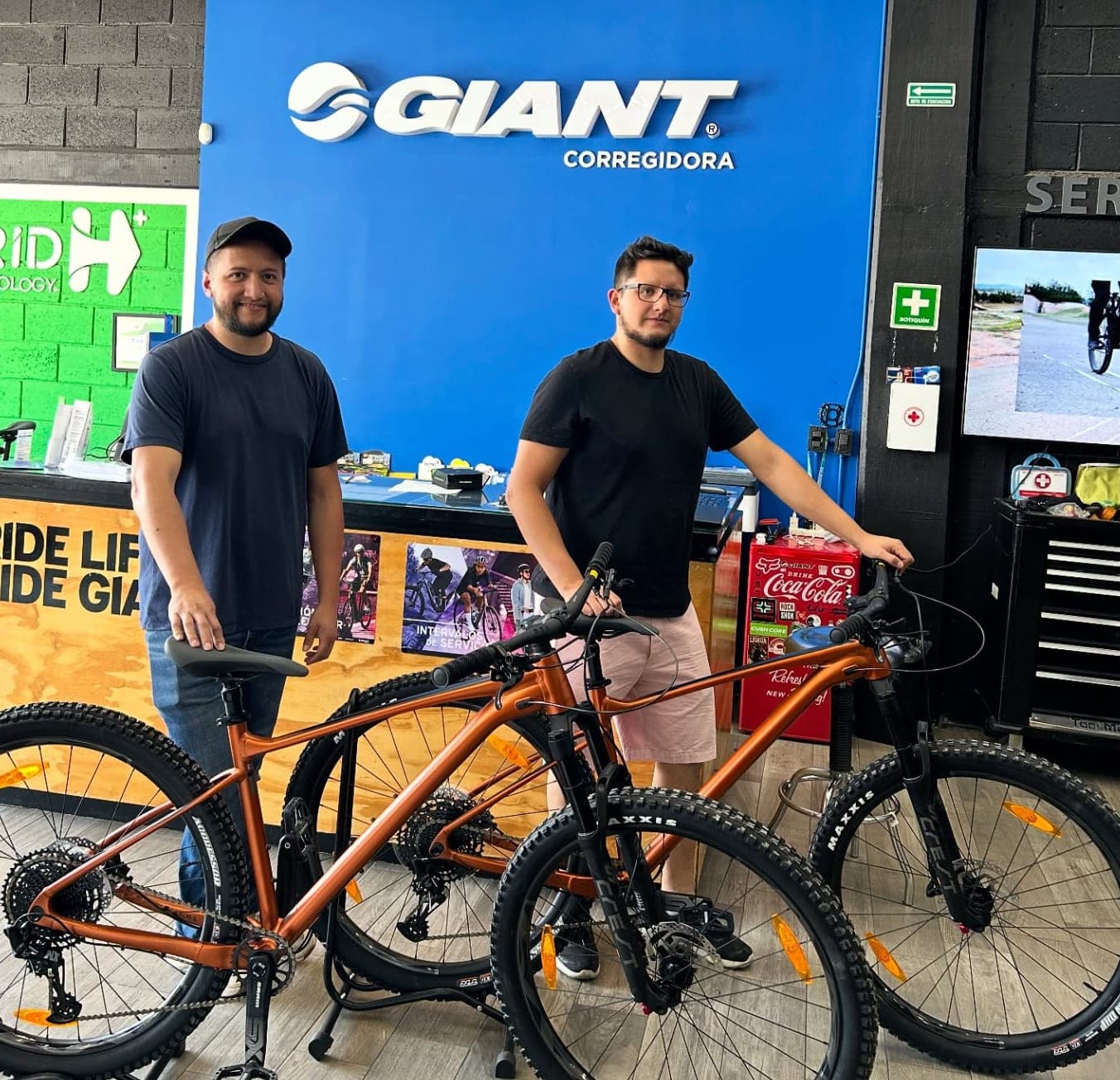 A customer with their new Giant bike
