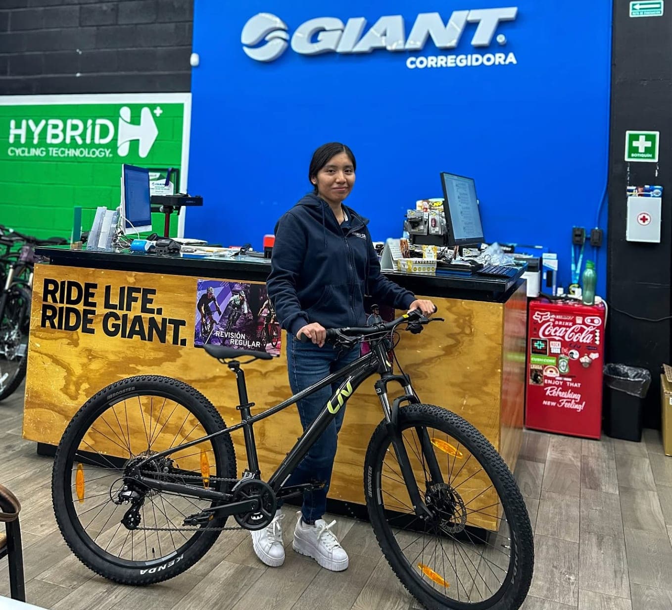 A customer with their new Giant bike