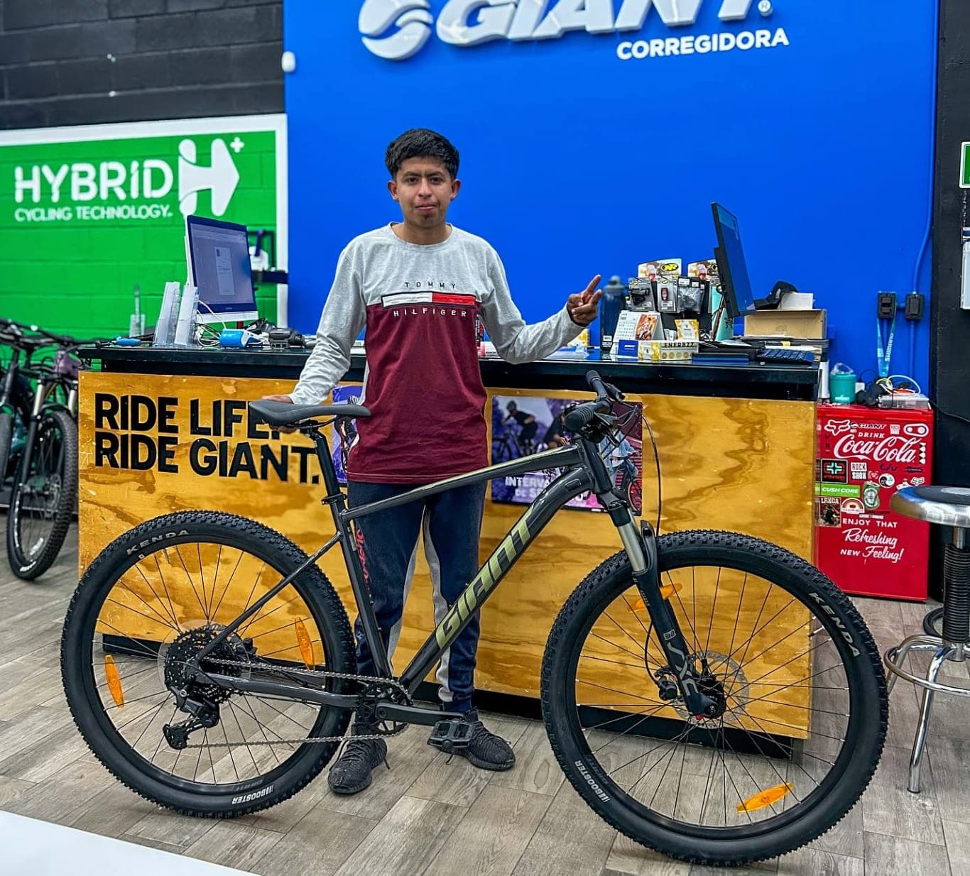 A customer with their new Giant bike