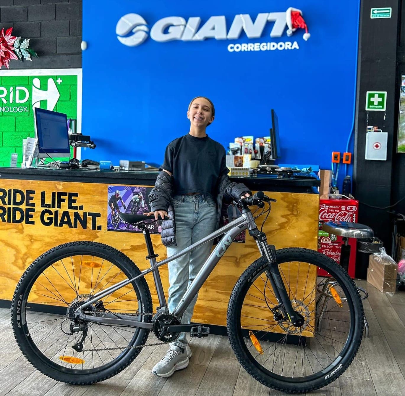 A customer with their new Giant bike