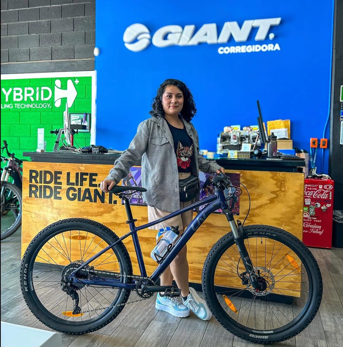 A customer with their new Giant bike