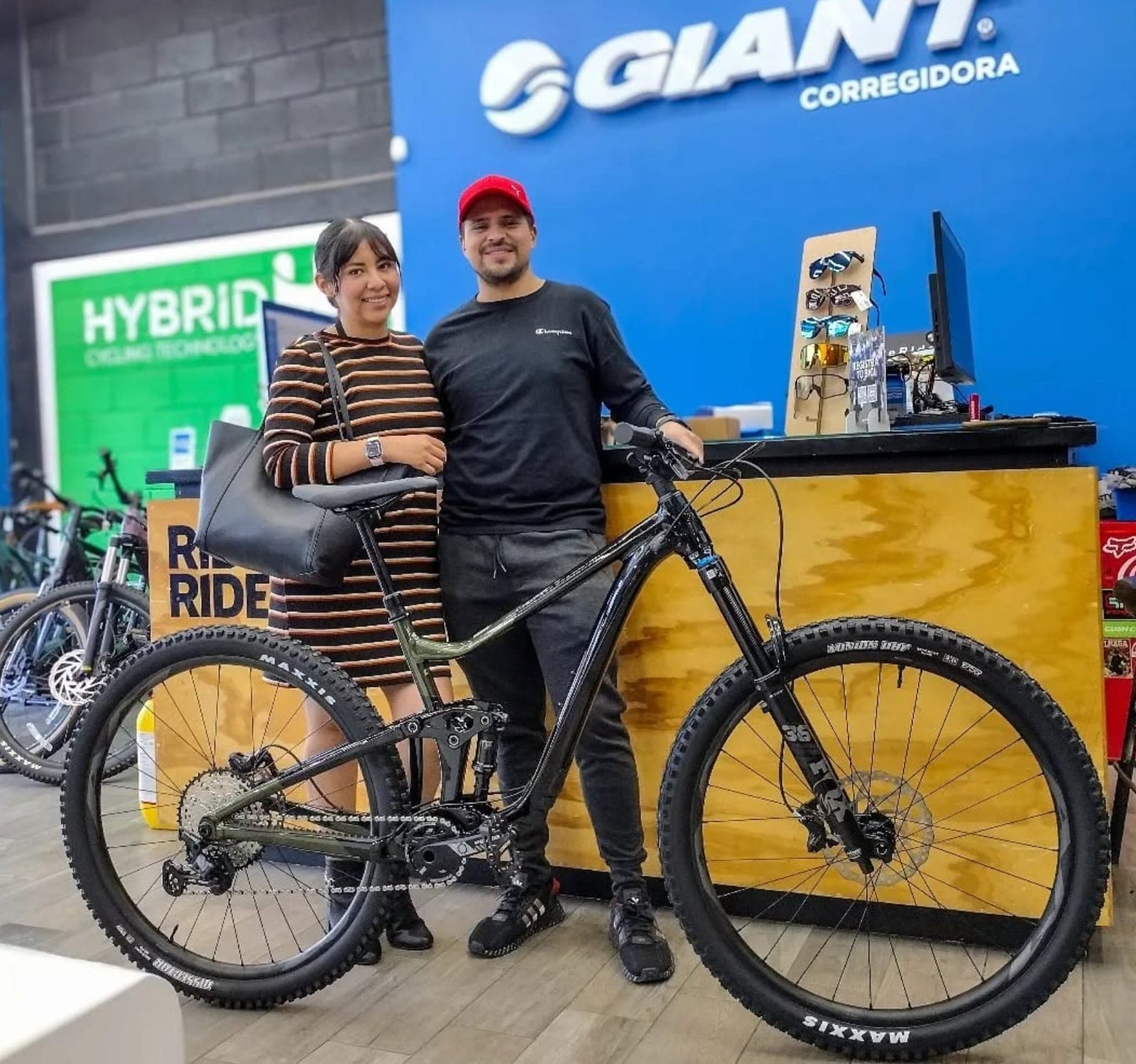 A customer with their new Giant bike